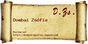 Dombai Zsófia névjegykártya